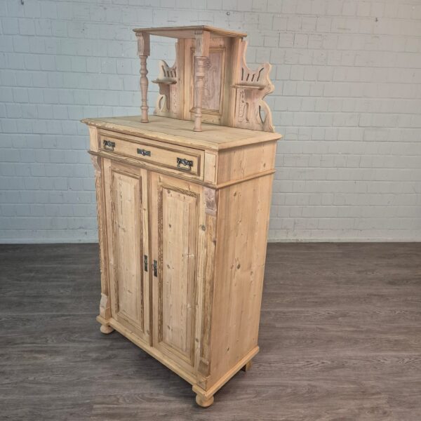 Vertiko mit Aufsatz Jugendstil 1900 Kiefer – Bild 4