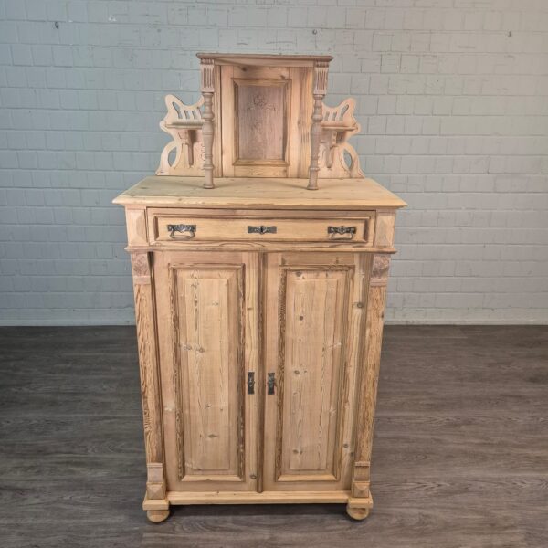 Vertiko mit Aufsatz Jugendstil 1900 Kiefer – Bild 2