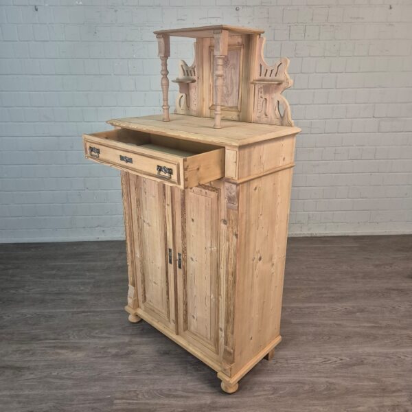 Vertiko mit Aufsatz Jugendstil 1900 Kiefer – Bild 15
