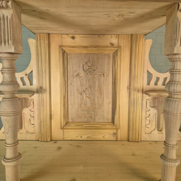 Vertiko mit Aufsatz Jugendstil 1900 Kiefer – Bild 9
