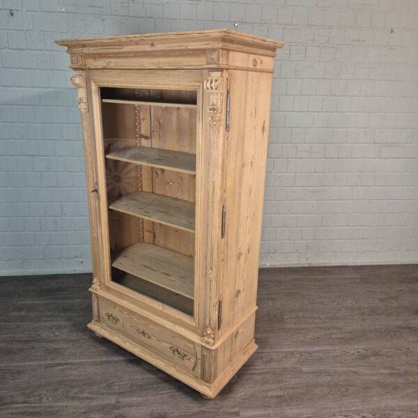 Vitrine Geschirrschrank Gründerzeit 1880 Kiefer – Bild 3