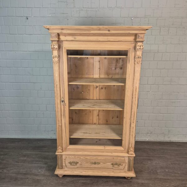 Vitrine Geschirrschrank Gründerzeit 1880 Kiefer – Bild 2