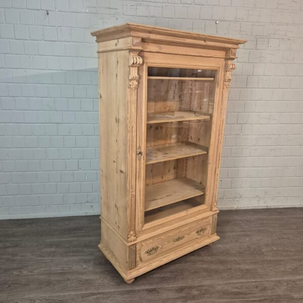 Vitrine Geschirrschrank Gründerzeit 1880 Kiefer