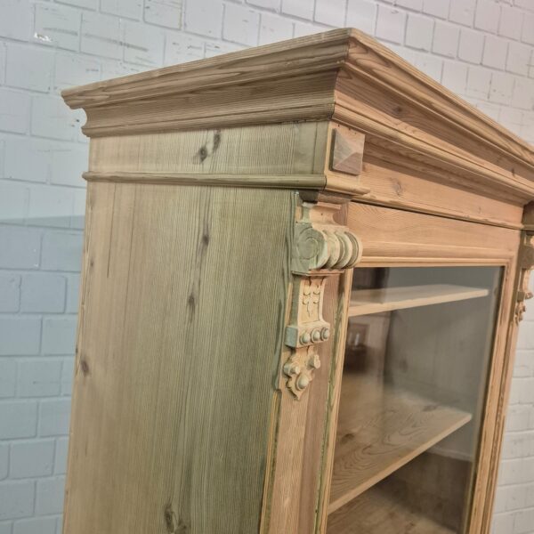 Vitrine Geschirrschrank Gründerzeit 1880 Kiefer – Bild 4