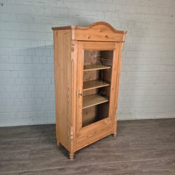 Vitrine Geschirrschrank Louis Philippe 1870 Kiefer