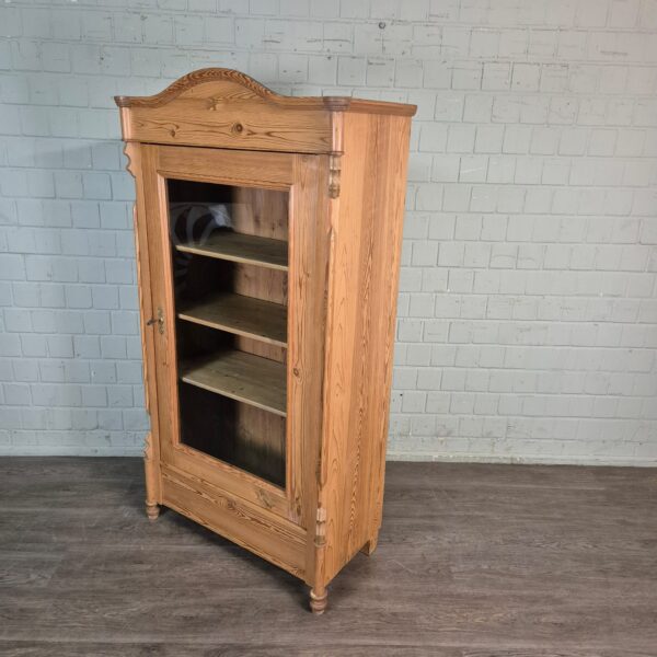 Vitrine Geschirrschrank Louis Philippe 1870 Kiefer – Bild 3