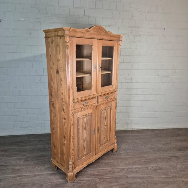 Vitrine Geschirrschrank Louis Philippe 1860 Kiefer