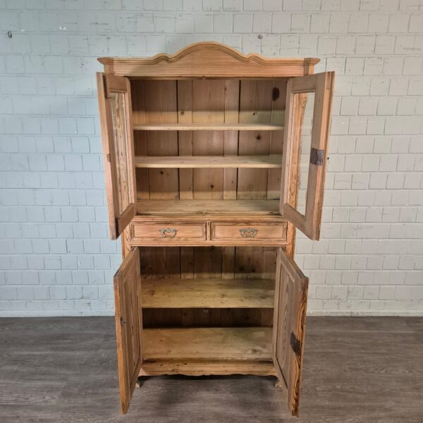 Vitrine Geschirrschrank Louis Philippe 1860 Kiefer – Bild 12
