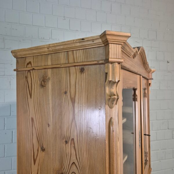 Vitrine Geschirrschrank Louis Philippe 1860 Kiefer – Bild 3
