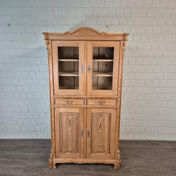 Vitrine Geschirrschrank Louis Philippe 1860 Kiefer – Bild 2