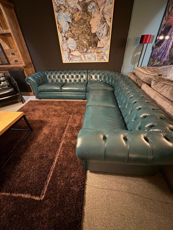 Chesterfield Sofa Eckcouch Ecksofa Dunkel-Türkis 2,75 m x 2,90 m – Bild 3