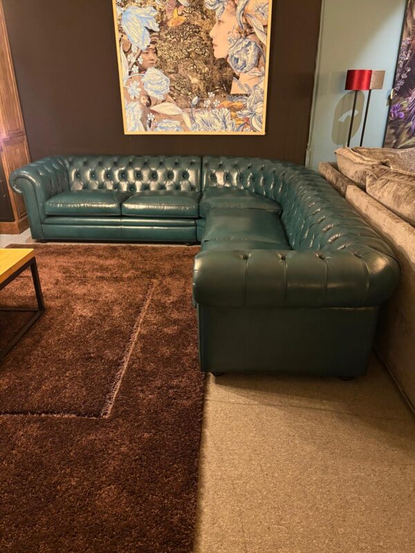 Chesterfield Sofa Eckcouch Ecksofa Dunkel-Türkis 2,75 m x 2,90 m – Bild 2
