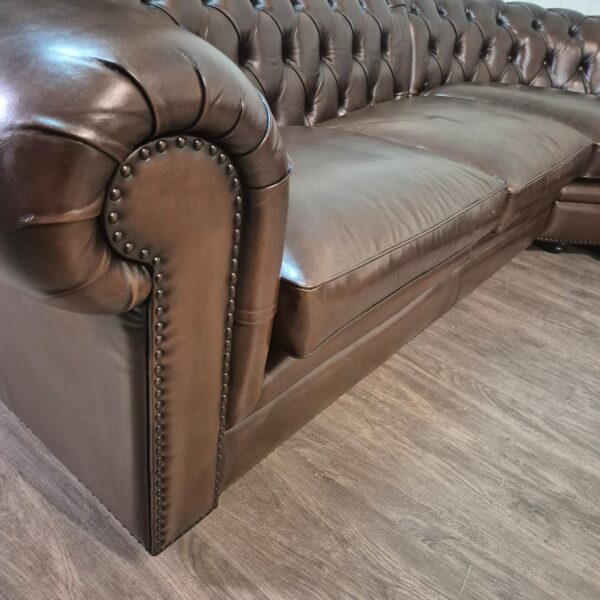 Chesterfield Sofa Eckcouch Ecksofa Dunkelbraun 2,75 m x 2,90 m – Bild 4