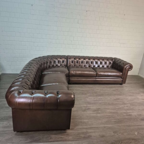 Chesterfield Sofa Eckcouch Ecksofa Dunkelbraun 2,75 m x 2,90 m