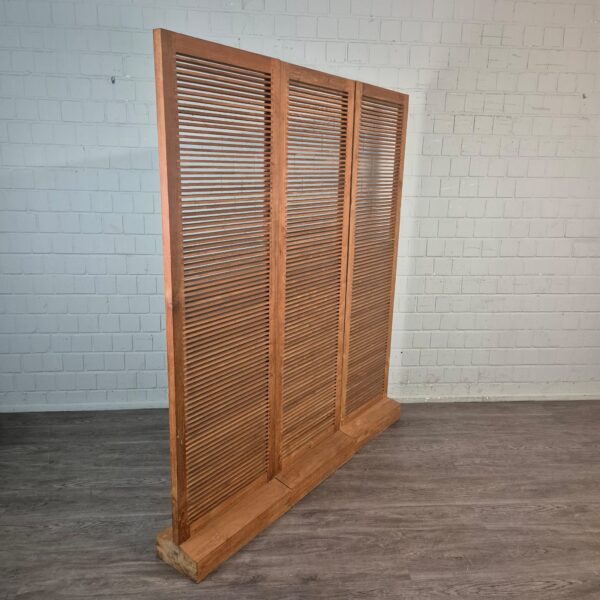 Paravent Raumteiler Teakholz 3 x 0,60 m – Bild 3