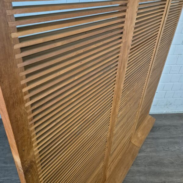 Paravent Raumteiler Teakholz 3 x 0,60 m – Bild 8