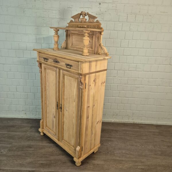 Vertiko mit Aufsatz Gründerzeit 1880 Kiefer – Bild 3