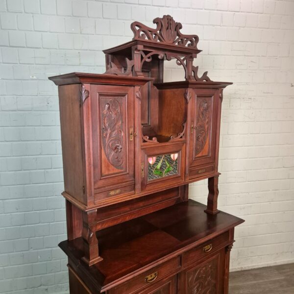 Buffetschrank Schrank Jugendstil 1910 Nussbaum – Bild 3