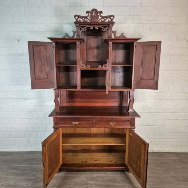 Buffetschrank Schrank Jugendstil 1910 Nussbaum – Bild 17