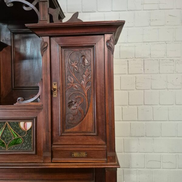 Buffetschrank Schrank Jugendstil 1910 Nussbaum – Bild 12