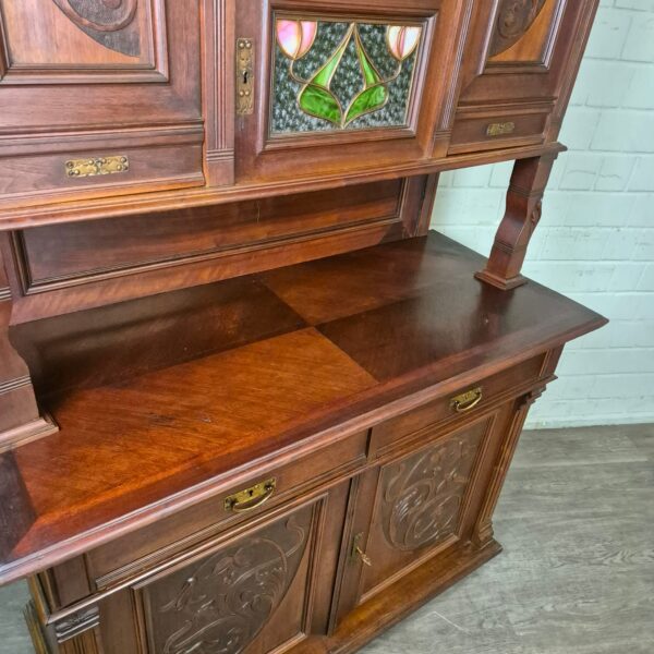 Buffetschrank Schrank Jugendstil 1910 Nussbaum – Bild 8