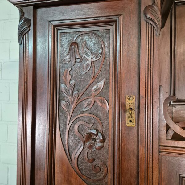 Buffetschrank Schrank Jugendstil 1910 Nussbaum – Bild 5