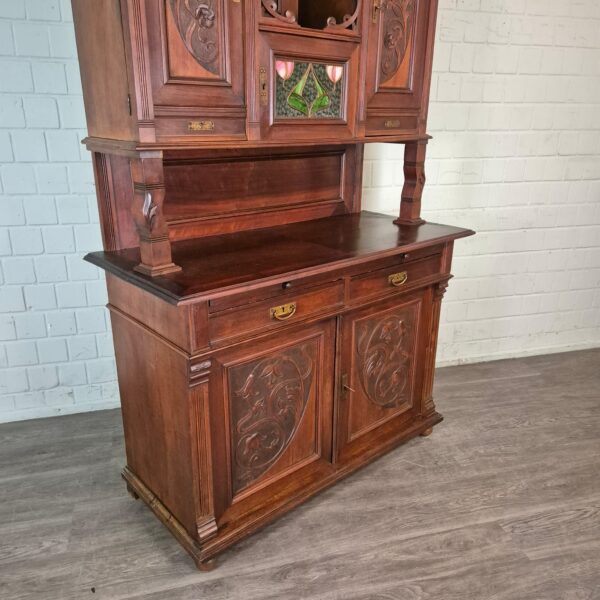Buffetschrank Schrank Jugendstil 1910 Nussbaum – Bild 4