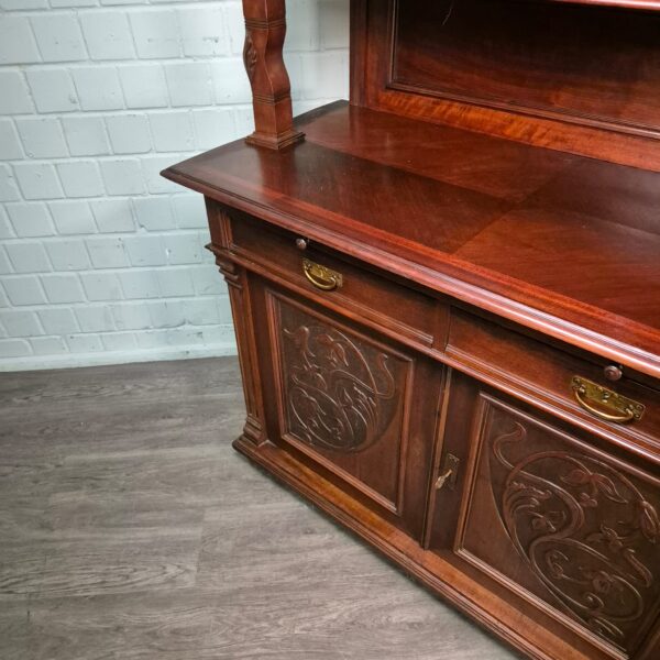 Buffetschrank Schrank Jugendstil 1910 Nussbaum – Bild 9