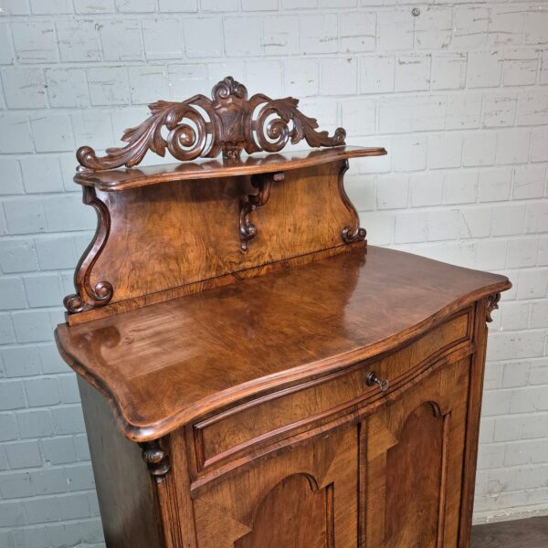 Vertiko mit Aufsatz Louis Philippe 1860 Nussbaum – Bild 6