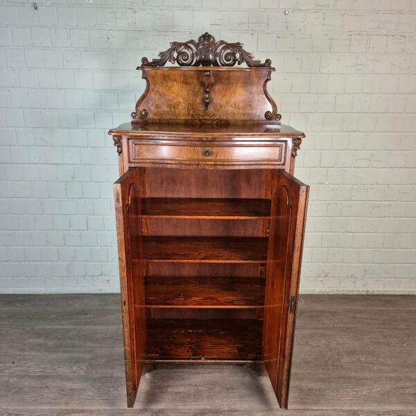 Vertiko mit Aufsatz Louis Philippe 1860 Nussbaum – Bild 10