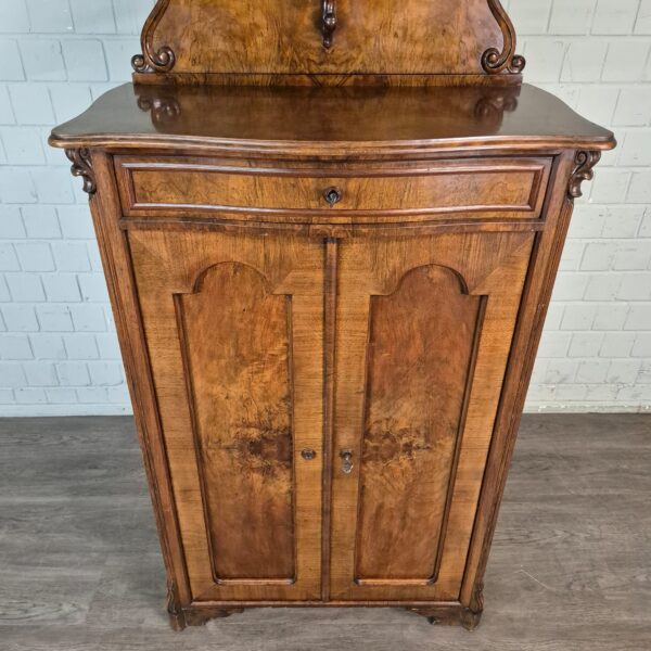 Vertiko mit Aufsatz Louis Philippe 1860 Nussbaum – Bild 5