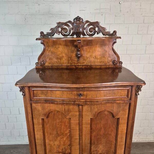 Vertiko mit Aufsatz Louis Philippe 1860 Nussbaum – Bild 4