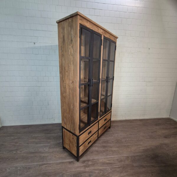 Vitrine Bücherschrank Teakholz 1,25 m – Bild 3