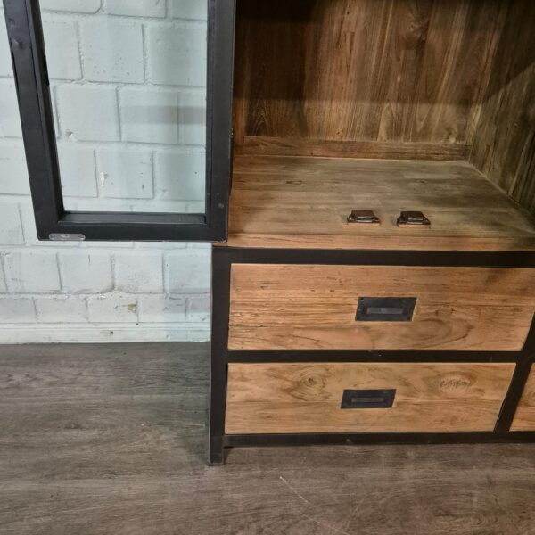 Vitrine Bücherschrank Teakholz 1,25 m – Bild 12