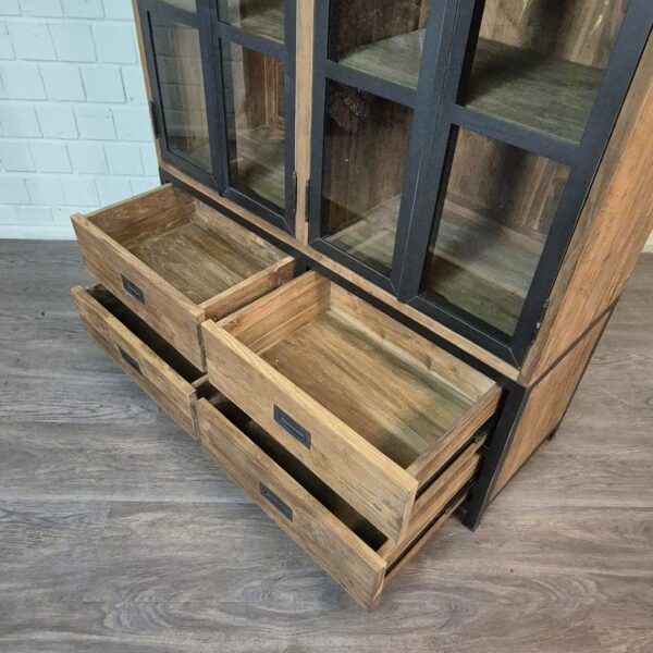 Vitrine Bücherschrank Teakholz 1,25 m – Bild 15