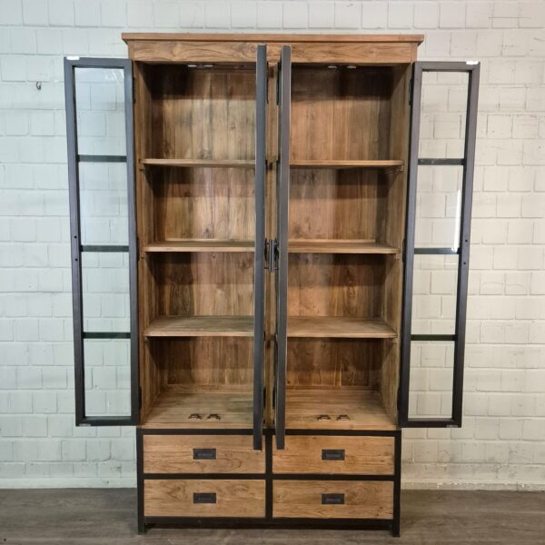 Vitrine Bücherschrank Teakholz 1,25 m – Bild 10