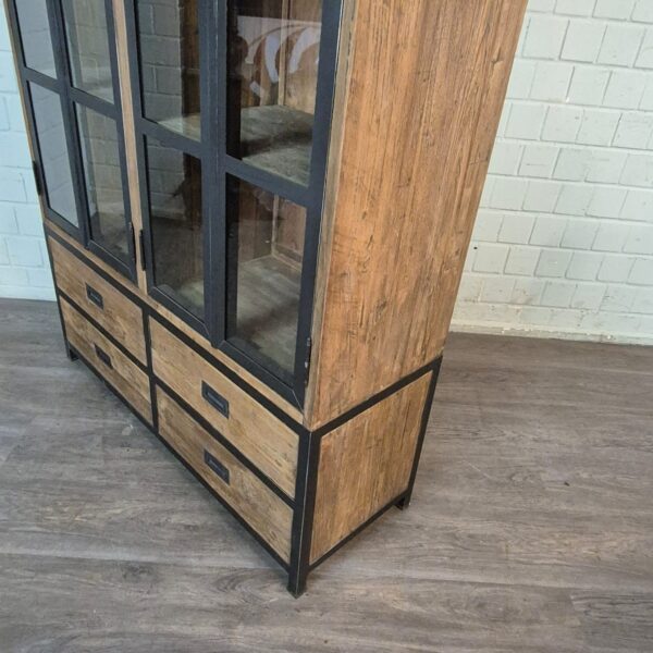 Vitrine Bücherschrank Teakholz 1,25 m – Bild 8