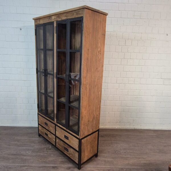 Vitrine Bücherschrank Teakholz 1,25 m – Bild 4