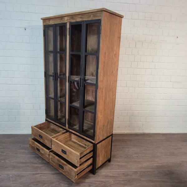 Vitrine Bücherschrank Teakholz 1,25 m – Bild 13