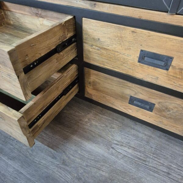 Vitrine Bücherschrank Teakholz 1,25 m – Bild 16