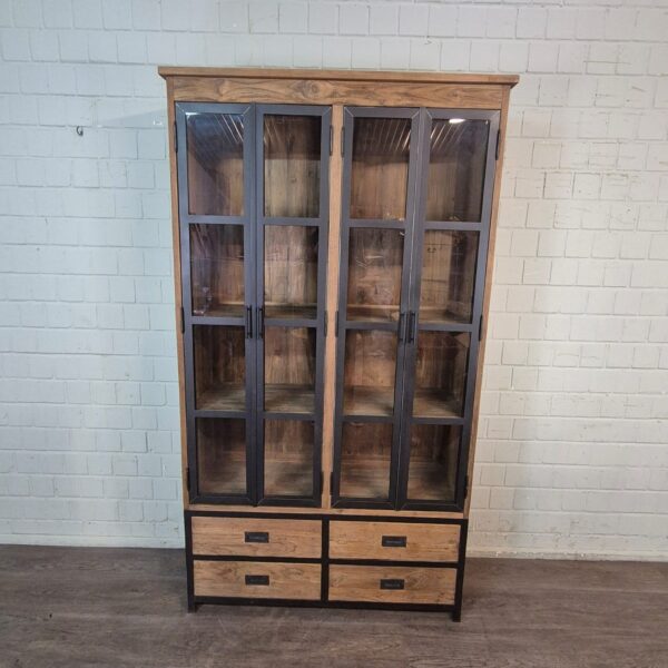 Vitrine Bücherschrank Teakholz 1,25 m – Bild 2