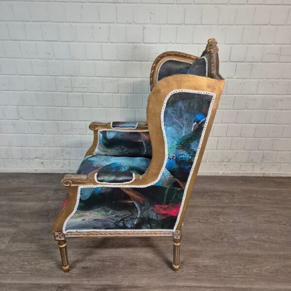 Ohrenbackensessel Sessel Pfau-Motiv Barockstil 0,74 m – Bild 4