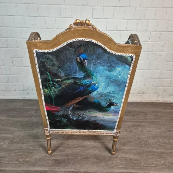 Ohrenbackensessel Sessel Pfau-Motiv Barockstil 0,74 m – Bild 5