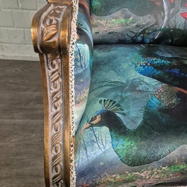 Ohrenbackensessel Sessel Pfau-Motiv Barockstil 0,74 m – Bild 9