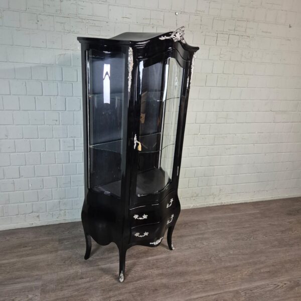 Vitrine Barockstil Schwarz 0,84 m