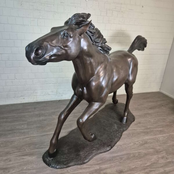 Skulptur Dekoration Bronze Pferd 1,77 m – Bild 2