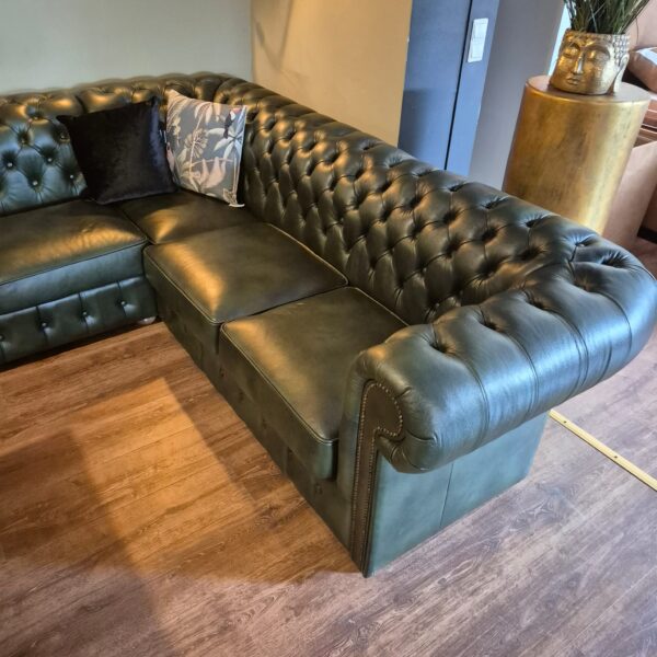 Chesterfield Sofa Eckcouch Ecksofa Dunkelgrün 4,25 m x 2,40 m – Bild 5