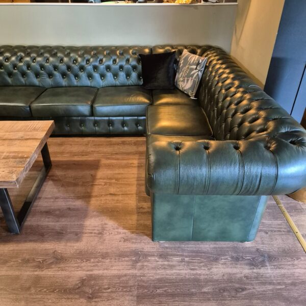 Chesterfield Sofa Eckcouch Ecksofa Dunkelgrün 4,25 m x 2,40 m – Bild 7