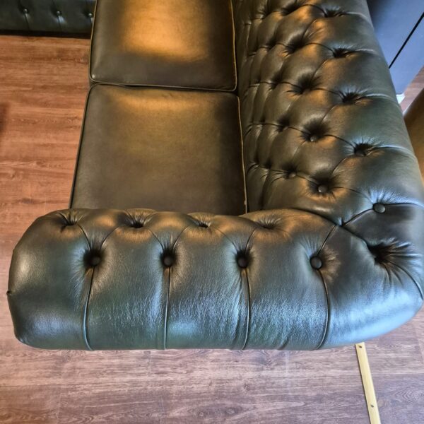 Chesterfield Sofa Eckcouch Ecksofa Dunkelgrün 4,25 m x 2,40 m – Bild 6