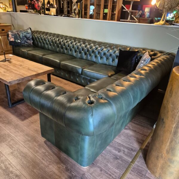 Chesterfield Sofa Eckcouch Ecksofa Dunkelgrün 4,25 m x 2,40 m – Bild 9